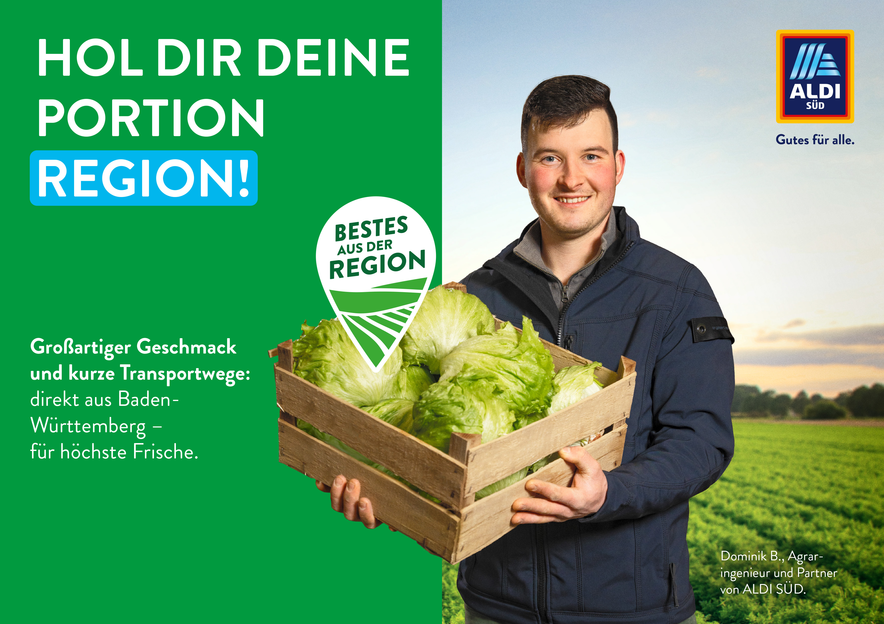 „Hol dir deine Portion Region.“ ALDI SÜD setzt mit neuer Kampagne auf